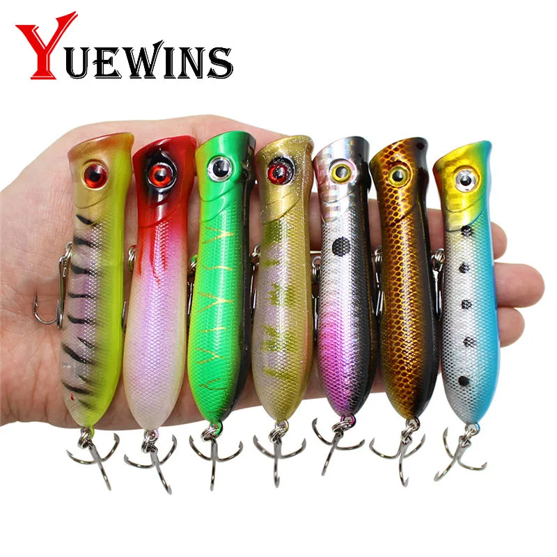 Yuewins 80 مللي متر 11.8g بوبر المتذبذب الصيد إغراء Pesca الاصطناعي الطعم توبواتر الاصطناعي الطعم العائمة Crankbait الكارب بايك TP186