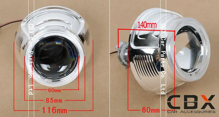 2.5 inches Porsche hid projector lens shroud mask cover 5
