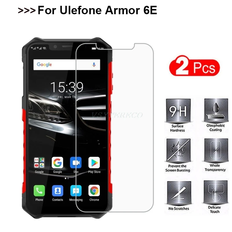 2 шт 2.5D защитное закаленное стекло для Ulefone Armor 6 6E 6," Защитное стекло для экрана Ulefone Armor 6E стеклянная пленка для телефона