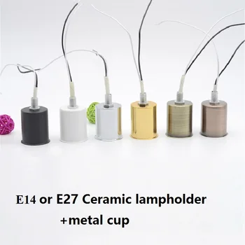 

4 pieces/lot E14 E27ceramic Lamp Base with metal cup e27 lamp socket Ceramic lamp holder lighting accessories free shipping
