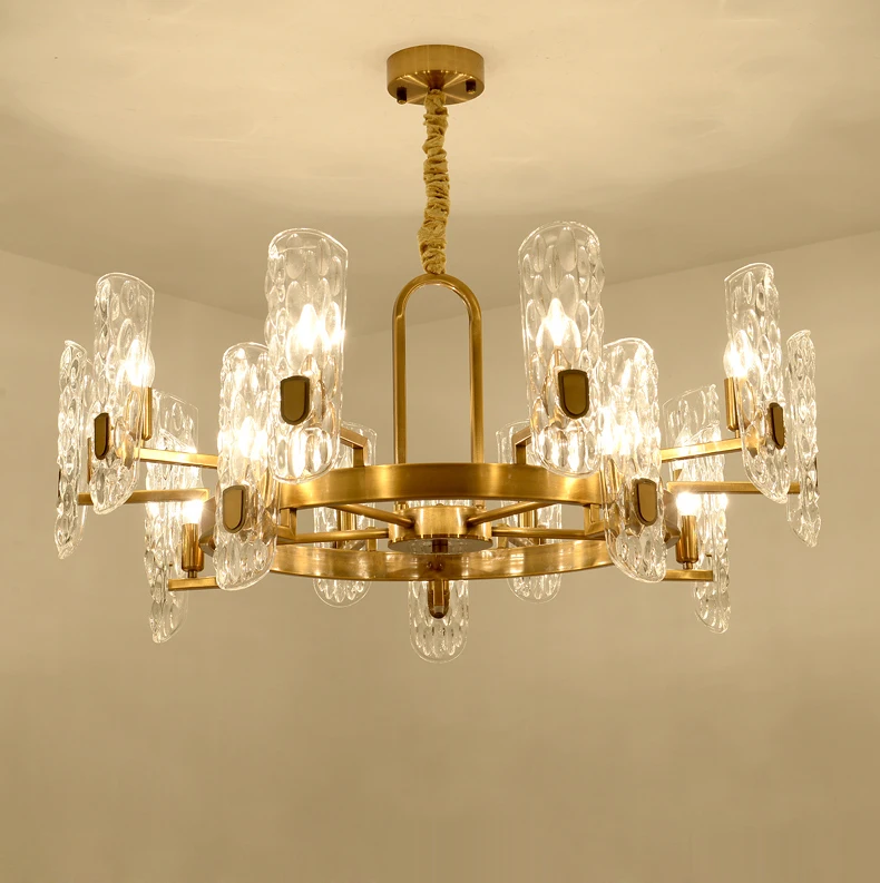 

led e14 Postmodern Iron Glass Gold Lustre Chandelier Chandelier Lighting LED Lamp LED Light For Dinning Room Foyer