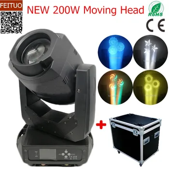 

4pcs/lot flightcase LED Wash High Brightness 200w Spot Moving Head Light Gobo Light Cabezas Moviles DJ Disco Stage Moving Heads