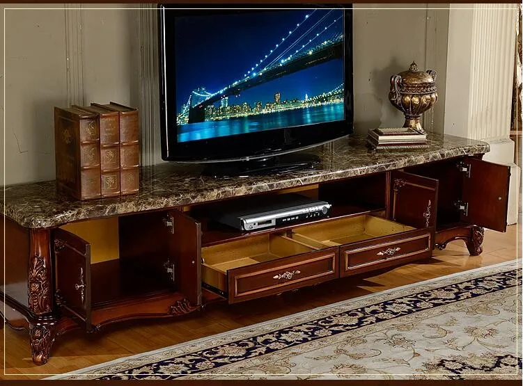 Современная высокая гостиная деревянная мебель ЖК Мраморный ТВ Стенд o1150