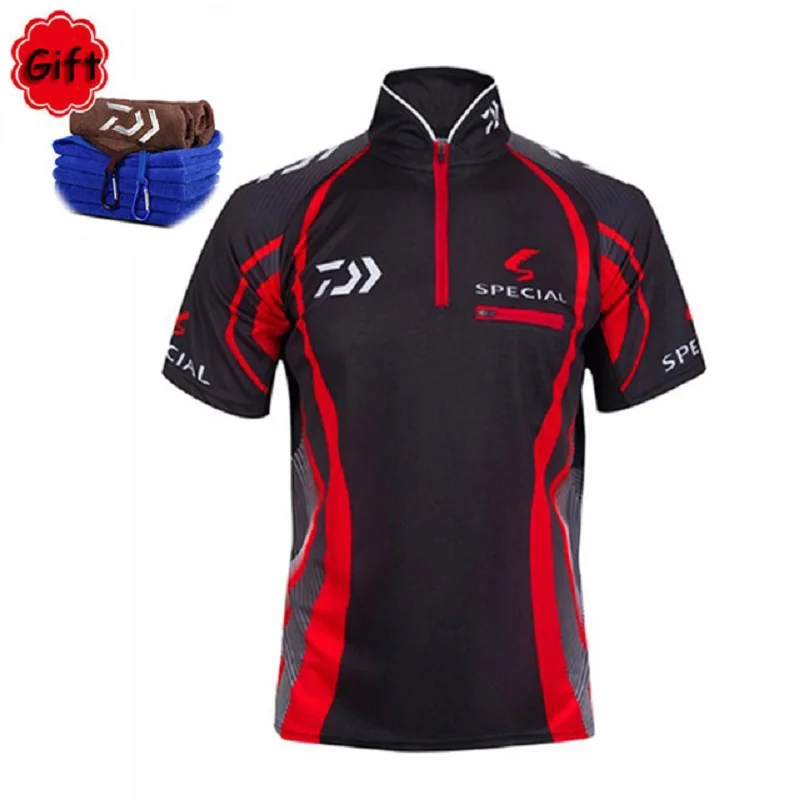 Fishing Clothing Men Short Sleeve T-shirt Running Riding Hiking Baseball Top Jersey Fly Clothes with Free Gift | Спорт и развлечения