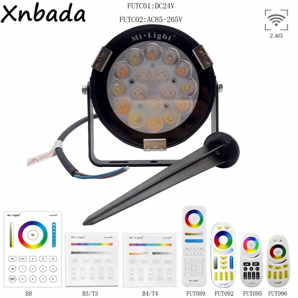 Mi.light 9W RGB + CCT светодиодный садовый светильник IP65 водонепроницаемый наружный 24 В