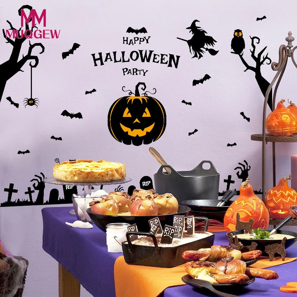 new fashion festival decor halloween witch pumpkin wall party home decor halloween decoration party supplies diy
