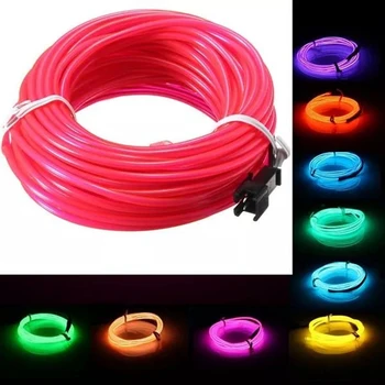 

15M 2.3MM EL Wire Led Flexible Soft Tube Wire Neon Glow Car Rope Strip Light Xmas Decor