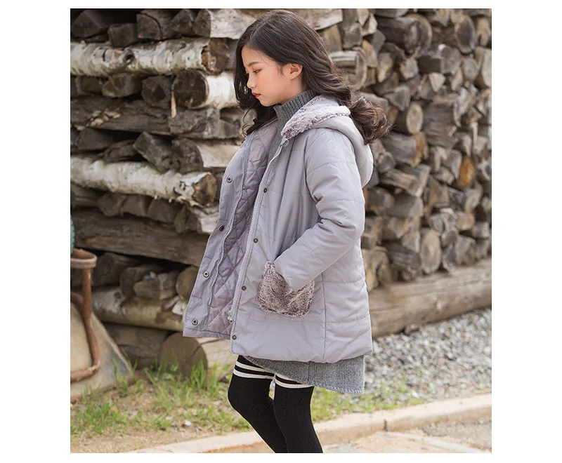 fleece hooded warm coats and jackets kids winter tops for teenage girls outerwear clothing children patchwork pockets warm coats (2)