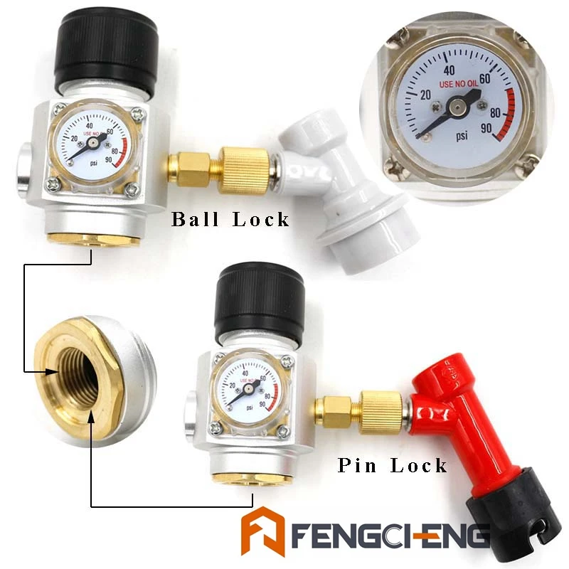 CO2 Mini Gas Regulator & beer keg disconnect for beer tap,5/8 18 UNF