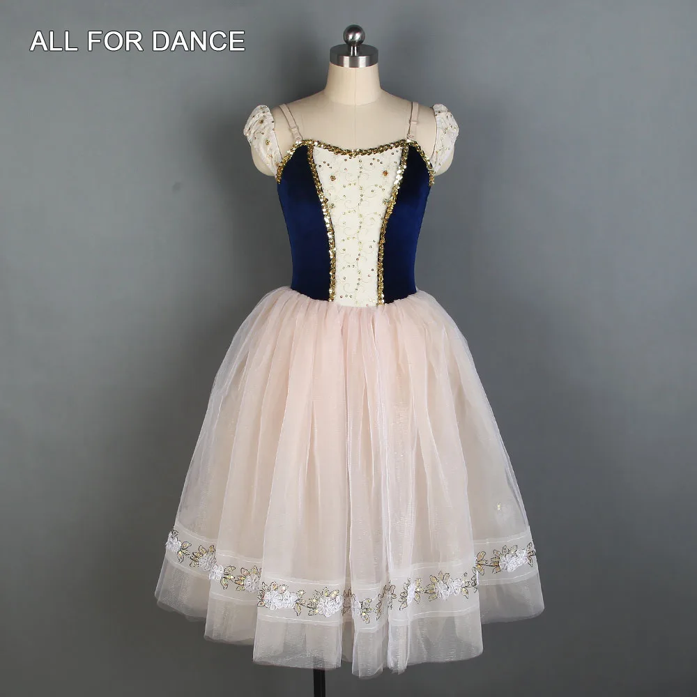 Все для танцев черный бархат Boidce с золотой отделкой балет танец длинное платье для девочек/женщин сценическая одежда для танцевальных выступлений