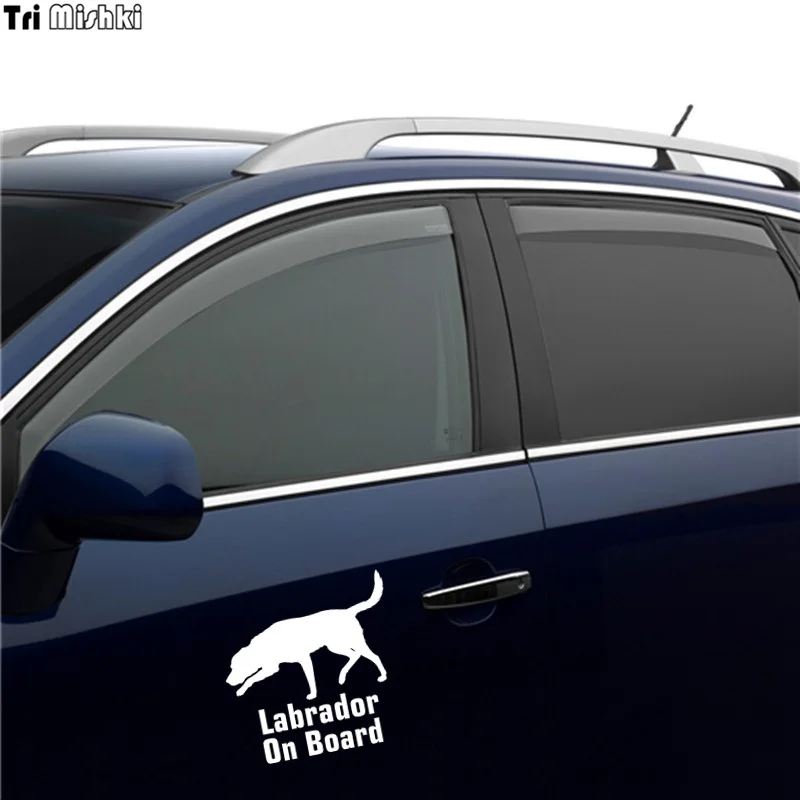 Tri Mishki HZX340# 15*15.2см labrador on board лабрадор в машине виниловые наклейки на авто наклейка