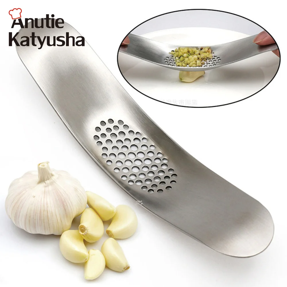 1 Pc Stainless Steel Garlic Press Grinding Slicer Mincer Metal Kitchen