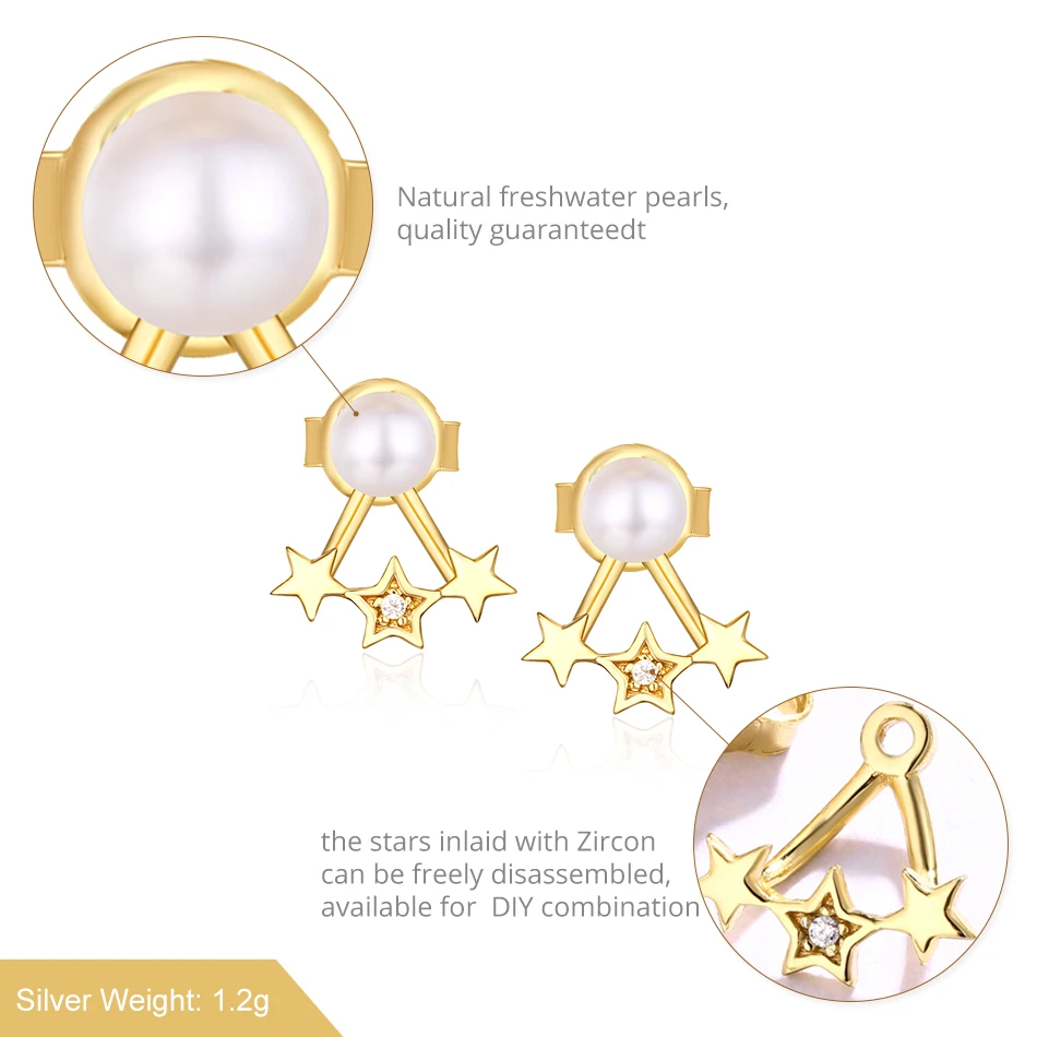 ALLNOEL Natural Pearl Earrings Genuine 925 Sterling Silver Freshwater Pearl Stud Earrings For Women Engagement Statement Gift  (6)