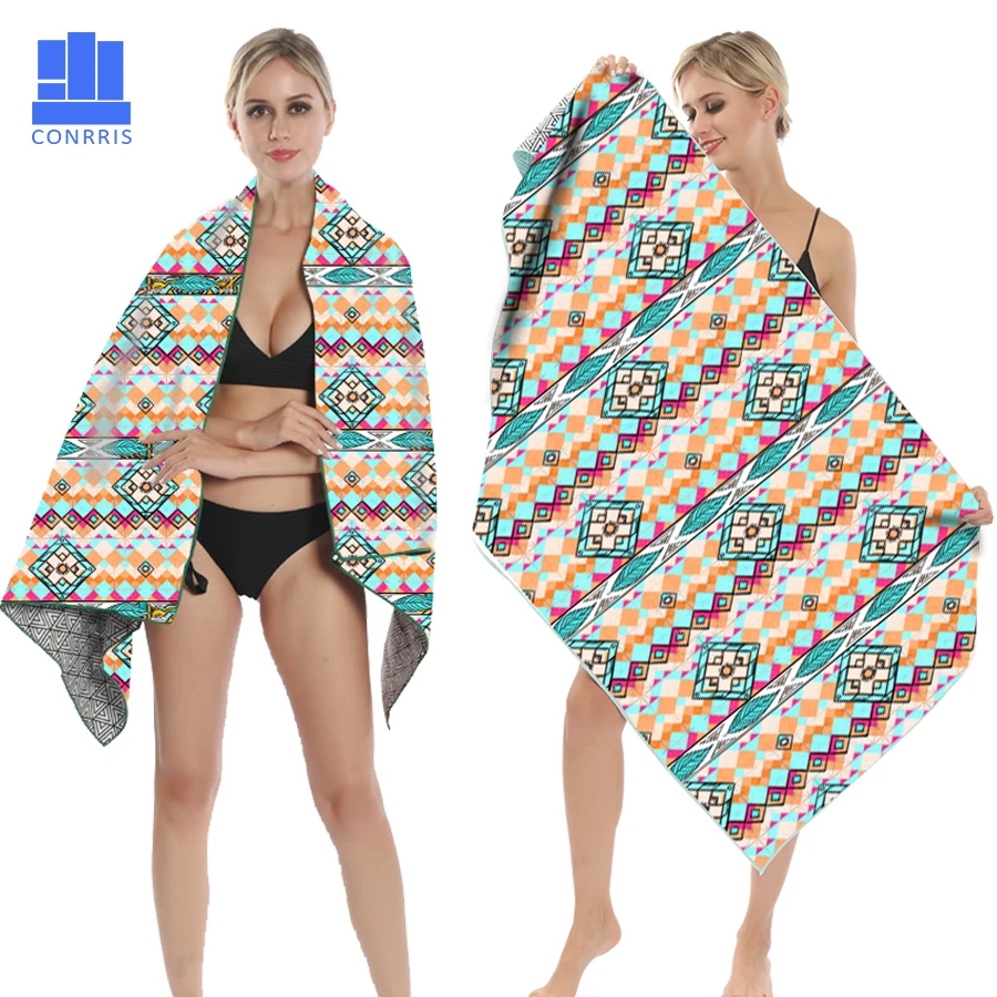 

GNORRIS Printed Regular Microfiber Geometric towels Quick drying Travel Sports towel Blanket Bath swim Camping beach towel