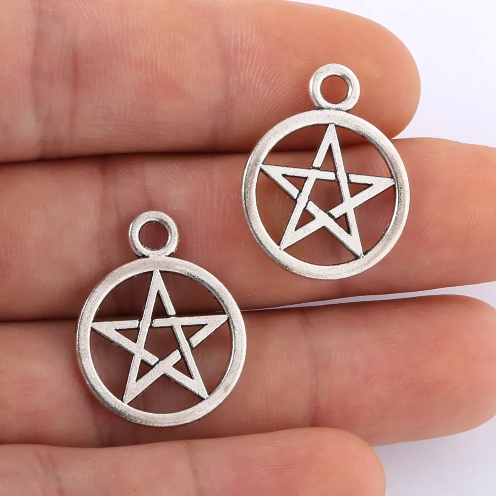 Подвеска в виде звезд 7 шт. 25х20 мм античное серебряное покрытие|pendant charms|charm diypendant
