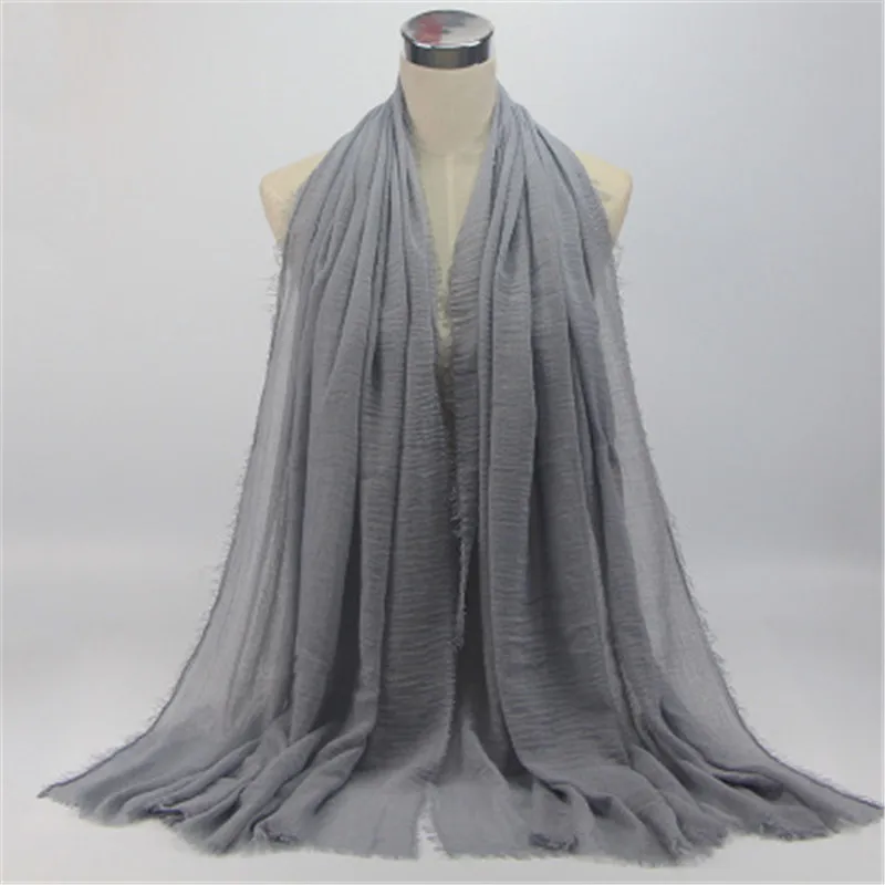 90*180 см мусульманский крикль хиджаб шарф для женщин исламский мягкий хлопок платок femme musulman простые шали и обертывания одежда для хиджаба