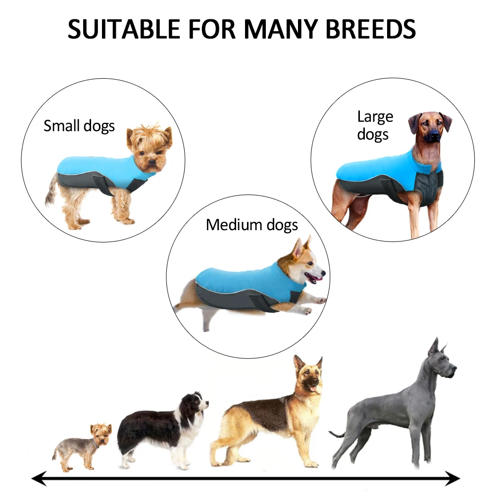 Waterproof Dog Clothes Vest Jacket Warm Reflective Pet Clothes Winter Puppy Coat For Small Medium Large Dogs Chihuahua Pitbull