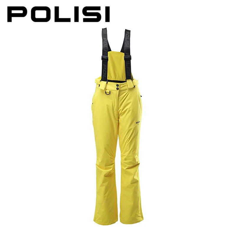

POLISI Professional Women Ski Bib Pants Waterproof Windproof Snowboarding Snow Skiing Pants Winter Warm Outdoor Sport Trousers