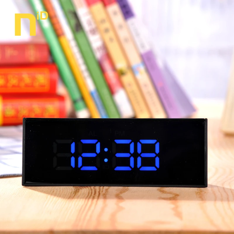 

table watch desk clock for kids snooze wave sensor wake up light nixie clock Creative LED digital alarm clock bedside electronic