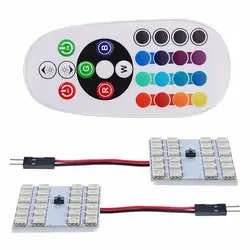 31/41 мм 24SMD-5050 RGB светодиодный автомобильный крыши купол красочные Чтение свет лампы с удаленного Управление