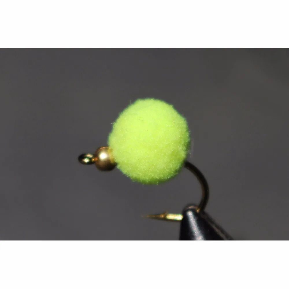 Tigofly 36 Pz Colore Uv Fluorescente Chartreuse Ottone Beadhead Egg Fly Glo Bug Fly Fishing Mosche Esche Free Fly Box-Size #8