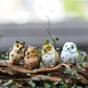 

Owl Resin Fairy Landscape Doll Micro Ornaments Decoration for Home Garden DIY Decor