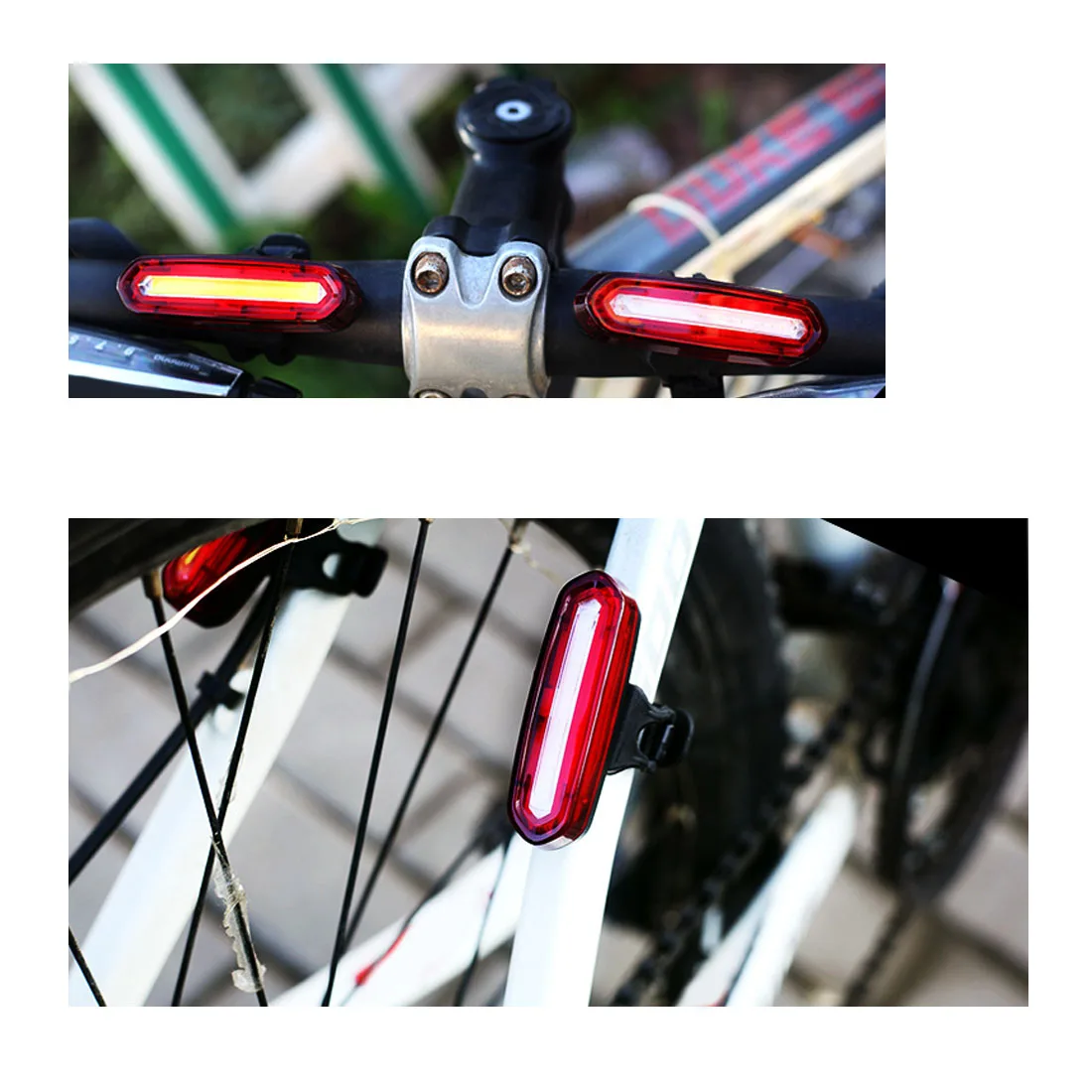 Super Bright LED USB Rechargeable Warning Bicycle Bike Cycling Tail Rear Light d