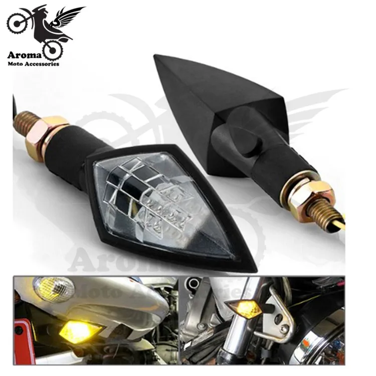 Doprava zdarma Doplňky pro motocykly Univerzální modifikované díly pro yamaha kawasaki Triangle černá motorka Světlo směrové LED