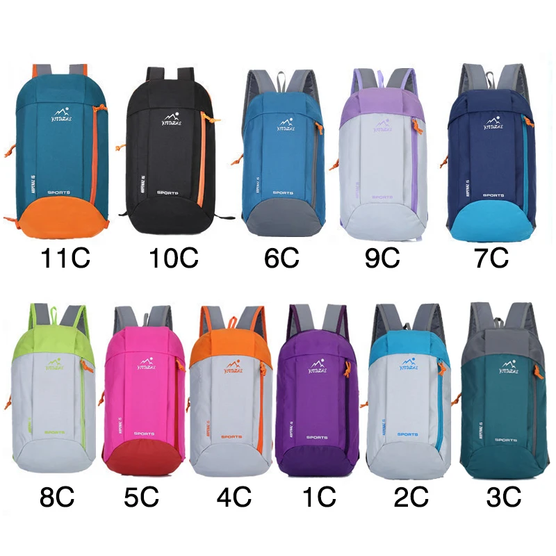 

10L Travel Waterproof Zipper Adjustable Belt Camping Laptop Bag Outdoor Sport Light Weight Hiking Backpack For Travel School