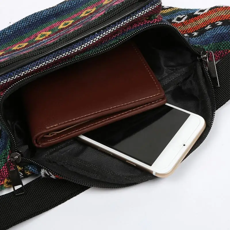 Новинка 2019 года Этническая Вышивка поясная сумка для женщин Холст поясная рюкзак с одной лямкой для путешествий женщина телефонные чехлы