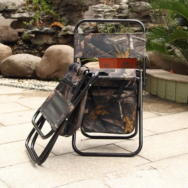 Mavllos Ultralight Foldable Multifunctional Fishing Chair Camouflage Camping Chair Aluminium Portable Folding Chair Outdoor