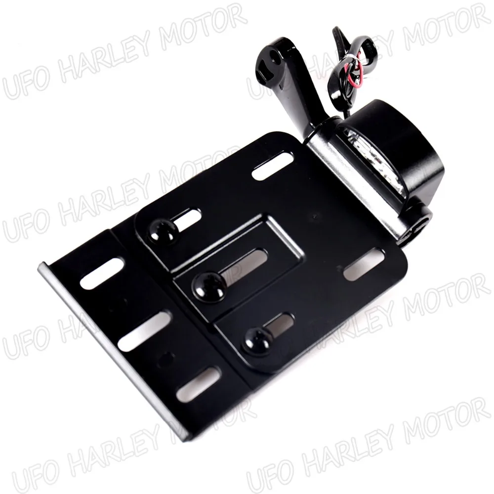 Folding Side Mount LED License Plate Light Bracket For Harley Sportster