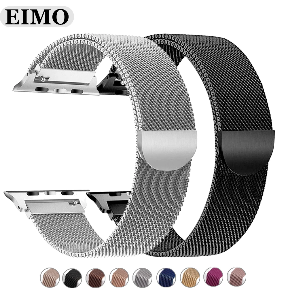 

CRESTED Milanese Loop strap For Apple Watch band 4 42mm 38mm iwatch 3 44mm/40mm Stainless Steel wrist bracelet belt series 3 2 1