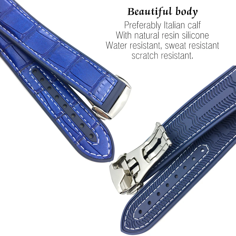 20mm 21mm Rubber Silicone Watch Bracelets With Nylon Watch Strap Fits for Role Daytona Submariner DEEPSEA GMT OYSTERFLEX Watch