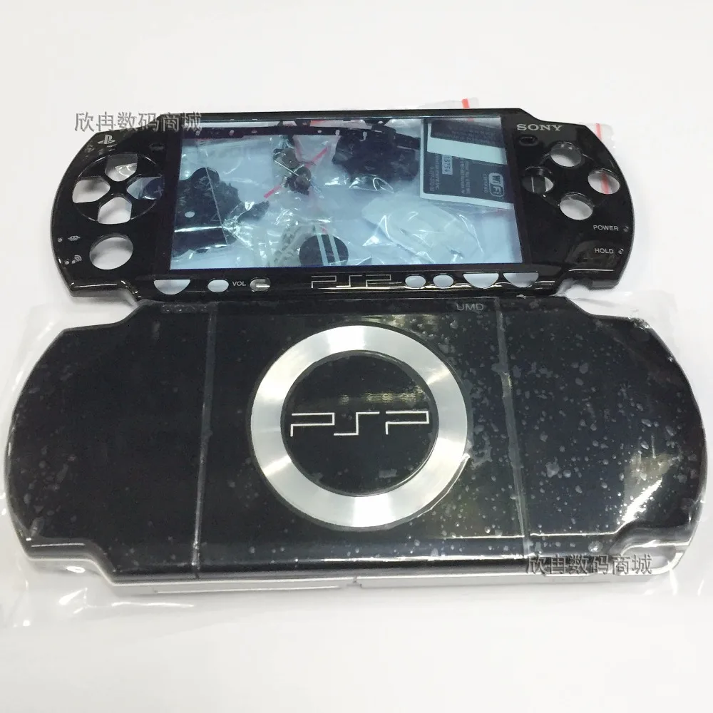 For PSP2000 PSP 2000 Game Console replacement full black housing shell