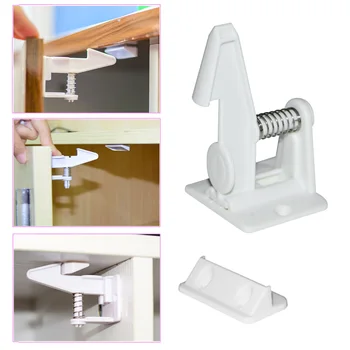 

10Pcs/Lot Child Lock Protection Of Children Locking Doors Kids Plastic Invisible Lock Easy Install For Cabinet Drawer Closet