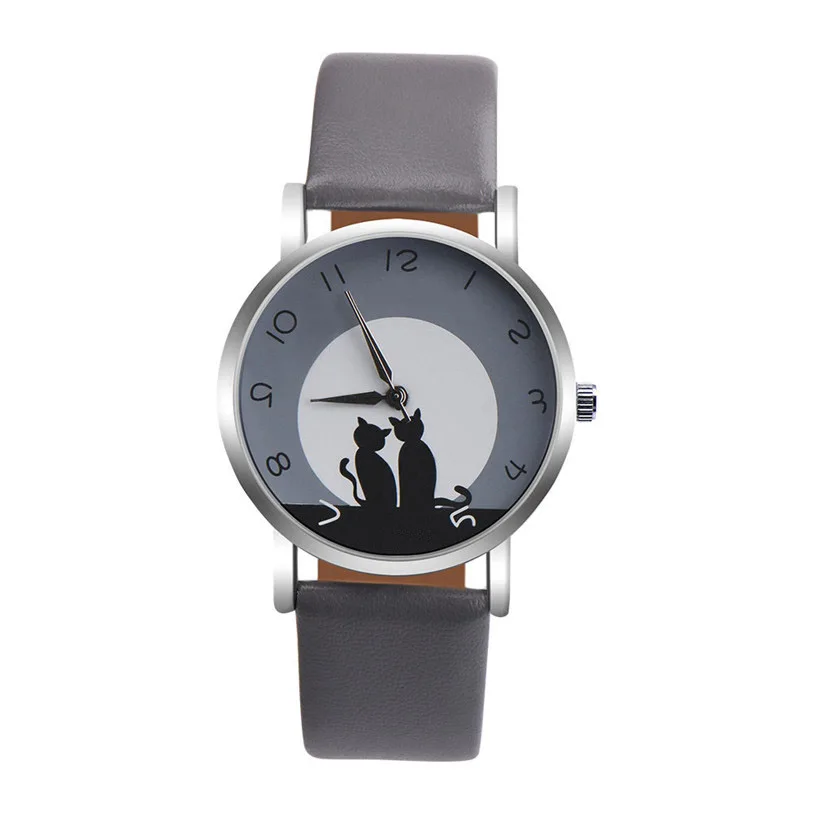 

Womens Cute Cat Faux Leather Analog Quartz Watch Store sales promotion at a loss of 99 Free Shipping relojes hombre 2017 au2