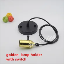UL vintage Edison ретро люстра E27 Золотая лампа держатель с переключателем потолочный навес для светодиодный подвесной светильник аксессуары