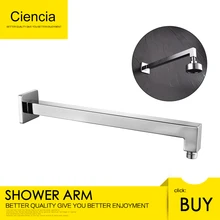 Free shipping wall mounted SUS304 stainless steel chrome 13.8 square shower arm for shower head bathroom showering parts free shipping sus304 stainless steel double lock 1 5 2 2 5 3m shower hose with brass fitting for handheld shower and shower head