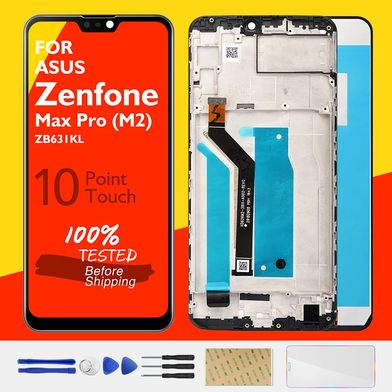 Оригинальный ЖК дисплей и рамка для Asus Zenfone Max Pro M2 ZB631KL запасные части ZB631KL|Экраны