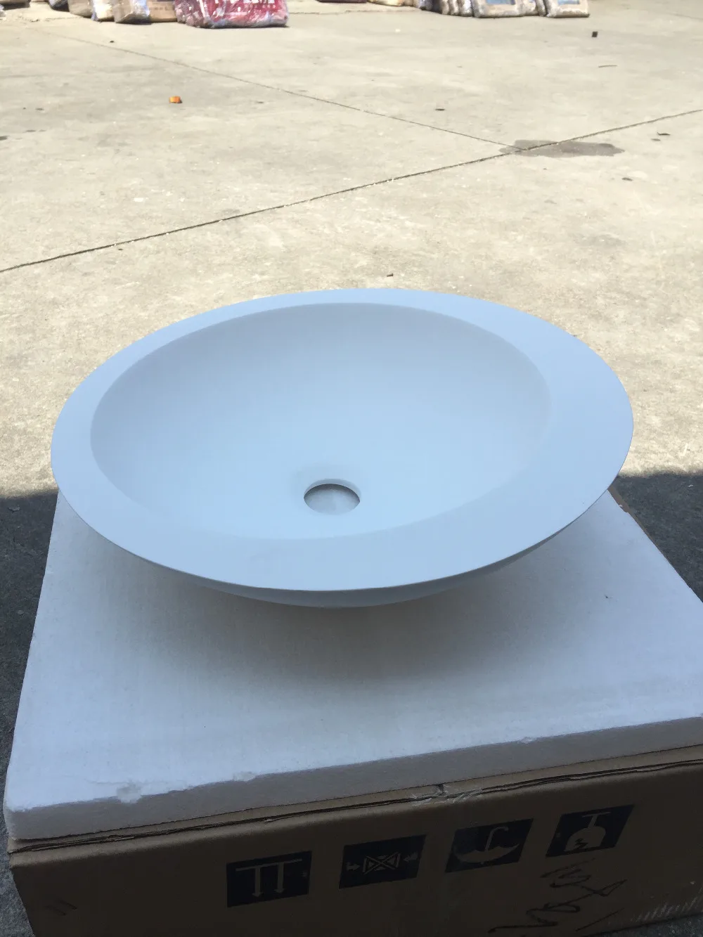 

Round Solid Surface Acrylic Resin Counter Top Wash Basin Cloakroom Vanity Vessel Sink 38323