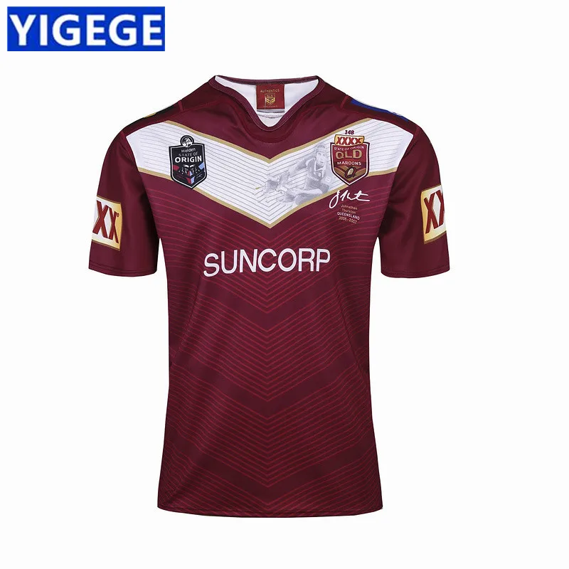 

YIGEGE QLD MAROONS JOHNATHAN THURSTON FAREWELL JERSEY QLD Maroons 2018 QUEENSLAND MAROONS INDIGENOUS TRAINING JERSEY