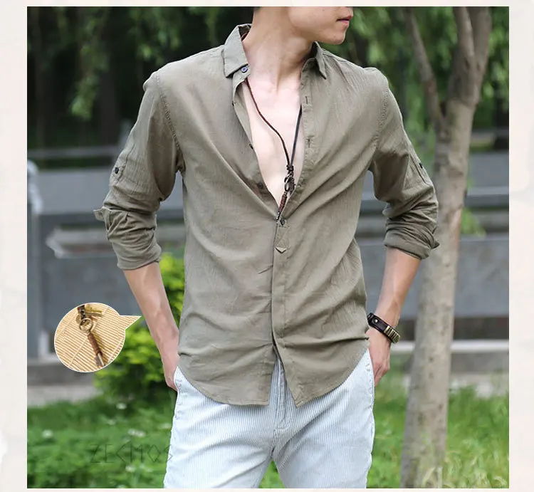 Zecmos Cotton Linen Shirts Man Summer White Shirt Social Gentleman Shirts Men Ultra Thin Casual Shirt British Fashion Clothes 31