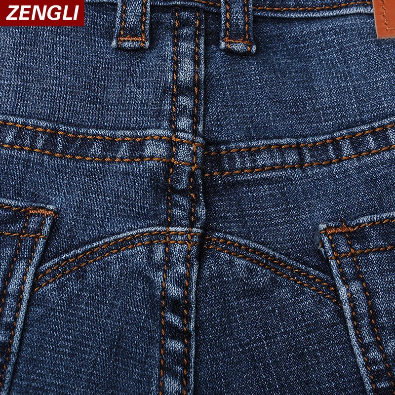 ZENGLI, синие джинсы, мужские Новые прямые повседневные джинсы, мужские свободные эластичные ковбойские джинсовые брюки, мужские джинсы размера плюс 46 48