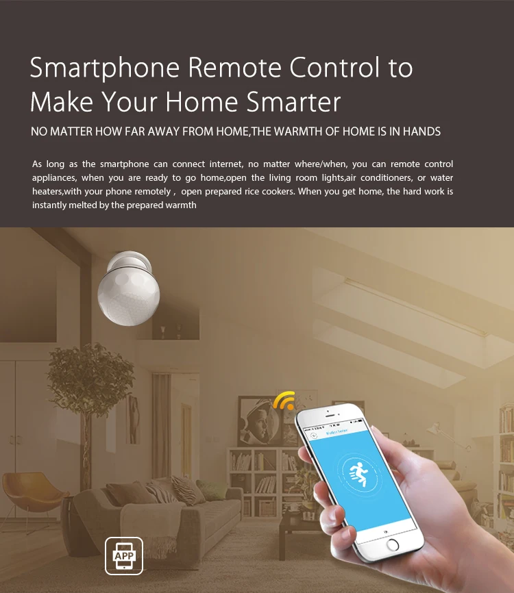WiFi умный PIR датчик движения умный дом декотор совместим с Alexa Echo, Google Home, IFTT для голосового управления SmartLink, без концентратора