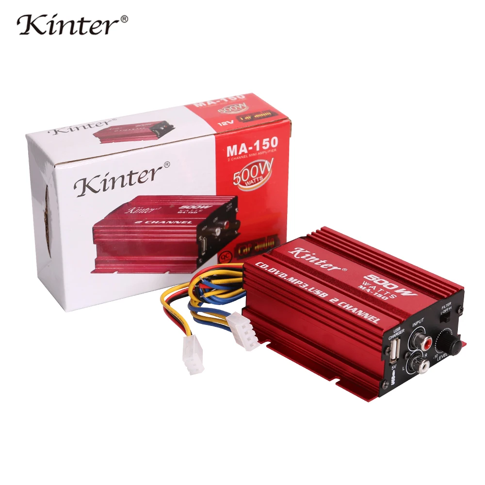 

kinter MA-150 Stereo Audio Amplifier 2channel 20W DC 12V Clear Sound For Car and Motorcycle etc