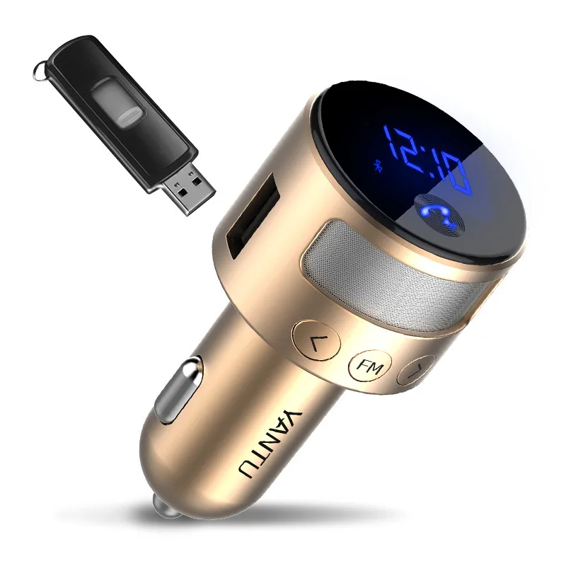 

YANTU Car Splitter Cigarette Lighter Socket Car MP3 Player Wireless Bluetooth Radio Player With FM Transmitter with AUX Line