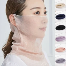 Летняя Солнцезащитная маска для рта, дышащая, для женщин, для защиты шеи, маска для лица, для верховой езды, Анти-пыль, рот-Муфельная, тонкая Сетчатая Маска для воротника