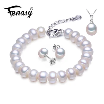 

FENASY Trendy Natural Pearl Jewelry necklaces & Pendants Earrings Jewelry Sets Anniversary Brand Jewelry Bracelets For Women