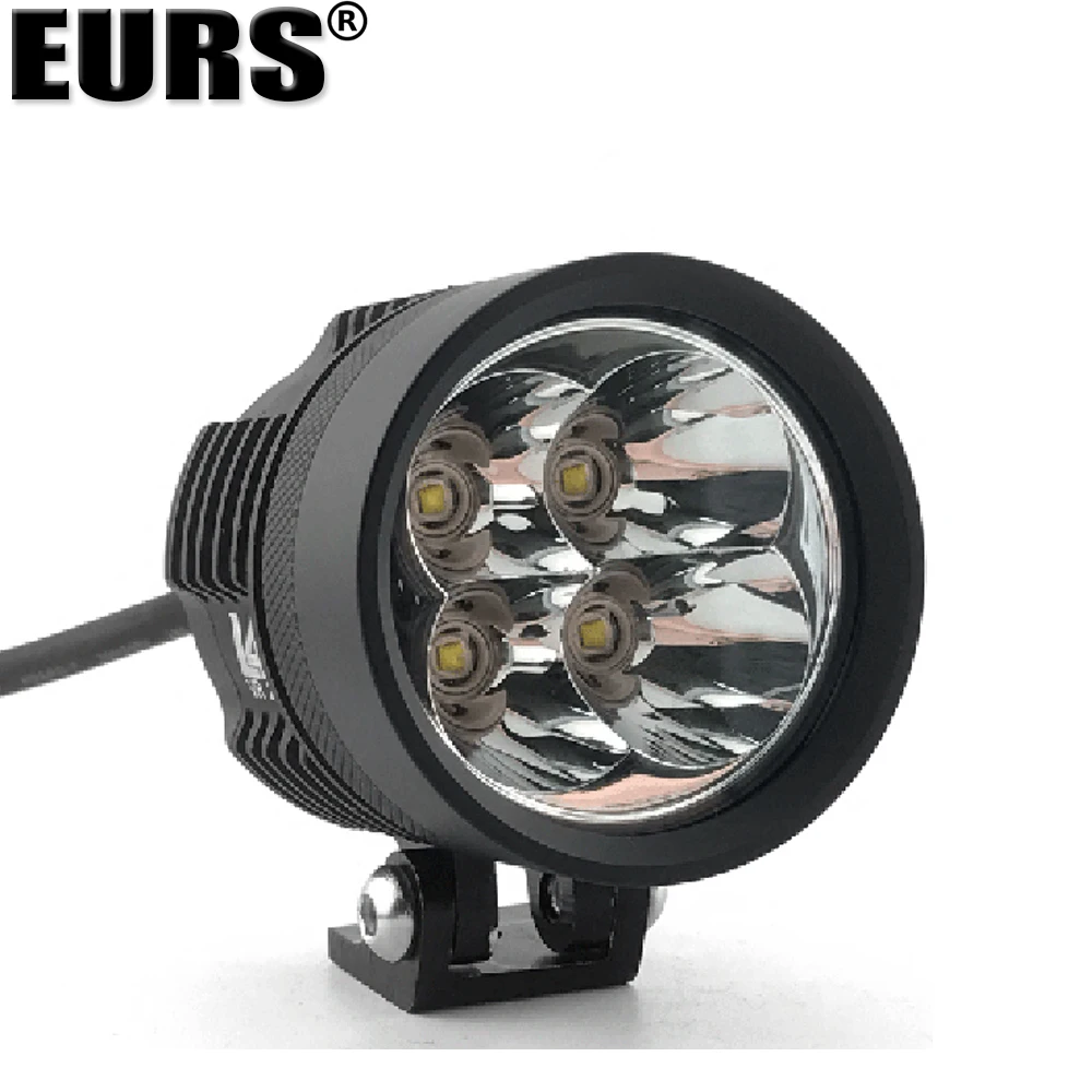 

EURS Motorcycle LED headlight 60W electric Bicycles Super bright LED external Spot Work light 4LED 6LED 9-48V 4000lm